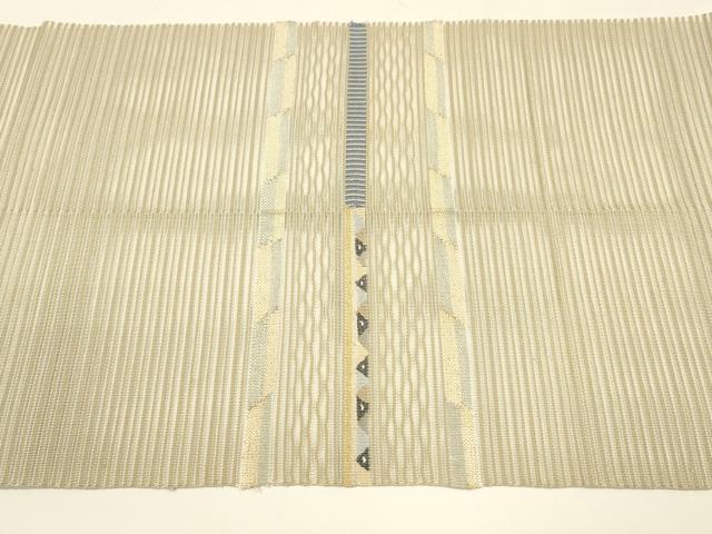平和屋着物*夏物 八寸名古屋帯 絽綴れ 横段文 金銀糸 正絹 逸品 DAAY8321cm