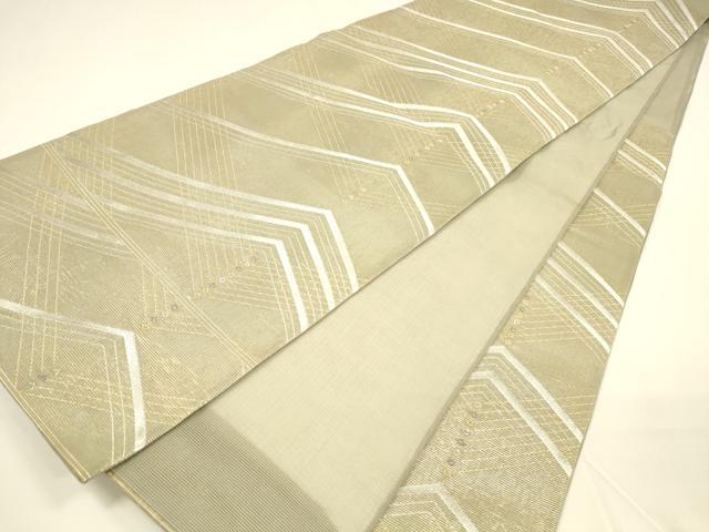 平和屋着物*夏物 六通柄袋帯 綾の波 金銀糸 正絹 逸品 DAAY8334cm