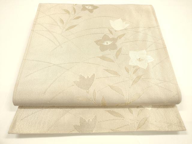 平和屋着物*夏物 六通柄袋帯 草花文 金銀糸 正絹 逸品 DAAY8337cm