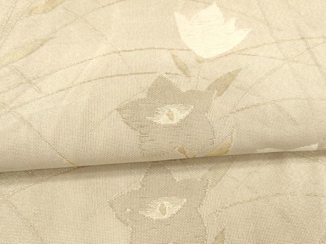 平和屋着物*夏物 六通柄袋帯 草花文 金銀糸 正絹 逸品 DAAY8337cm