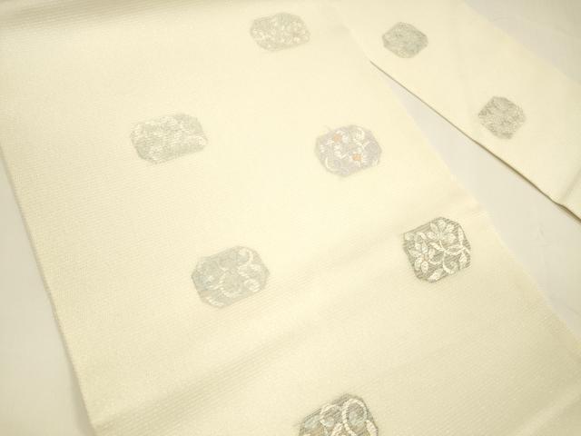 平和屋着物*夏物 九寸名古屋帯 唐織 花唐草文 金銀糸 正絹 逸品 DAAY8347cm