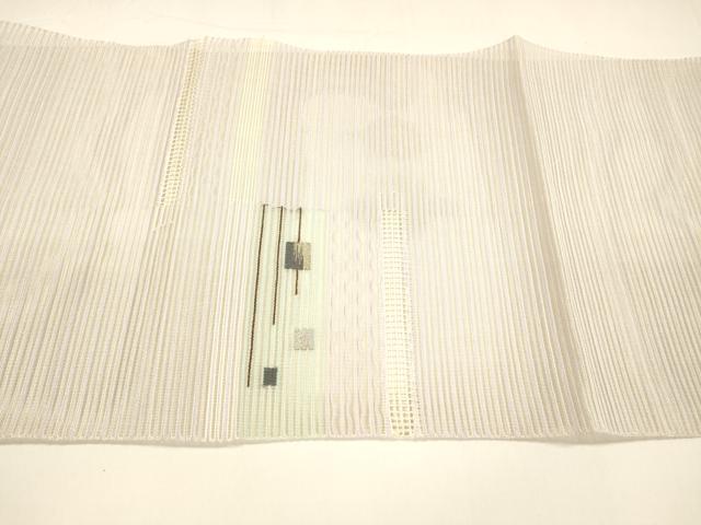 平和屋着物*夏物 八寸名古屋帯 絽綴れ 抽象文様 金銀糸 正絹 逸品 DAAY8364cm