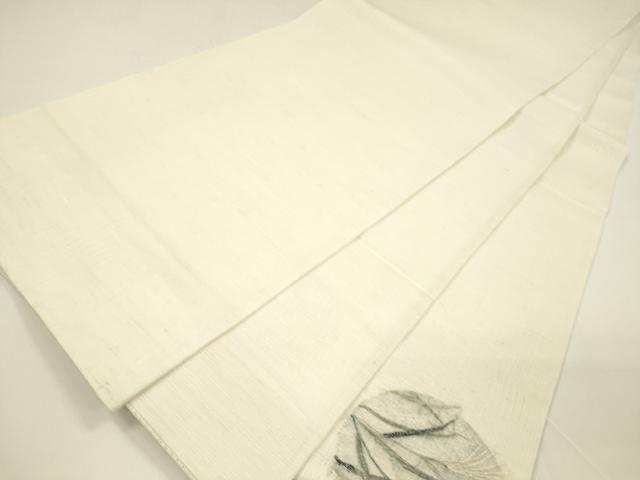 平和屋着物*夏物 太鼓柄袋帯 すくい織 草葉丸文 銀糸 正絹 逸品 DAAY8365cm
