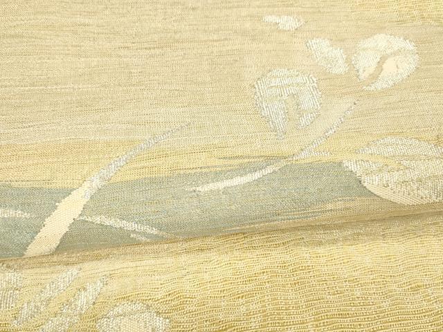 平和屋着物*夏物 西陣 川島織物 松坂屋『染織名作展』 太鼓柄袋帯 枝葉文 金銀糸 正絹 逸品 DAAY8371cm