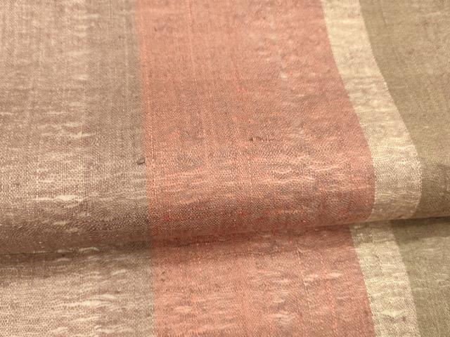 平和屋着物*夏物 全通柄袋帯 紬地 櫛織 間道 正絹 逸品 DAAY8373cm