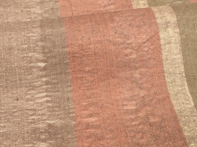 平和屋着物*夏物 全通柄袋帯 紬地 櫛織 間道 正絹 逸品 DAAY8373cm