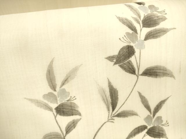 平和屋着物*夏物 九寸名古屋帯 手描き 枝花文 正絹 逸品 DAAY8374cm