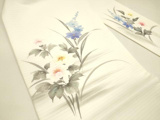 平和屋着物*夏物 九寸名古屋帯 手描き 草花文 DAAY8386cm
