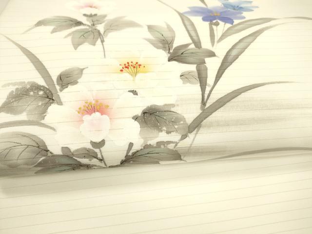 平和屋着物*夏物 九寸名古屋帯 手描き 草花文 DAAY8386cm