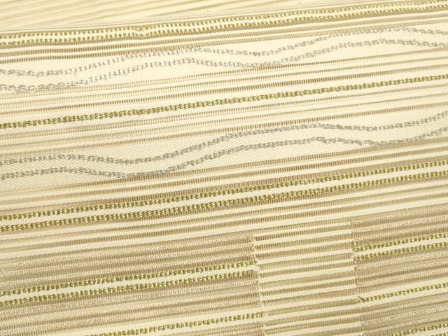 平和屋着物*夏物 絽綴れ 八寸名古屋帯 横段文 金銀糸 正絹 逸品 DAAY8426cm