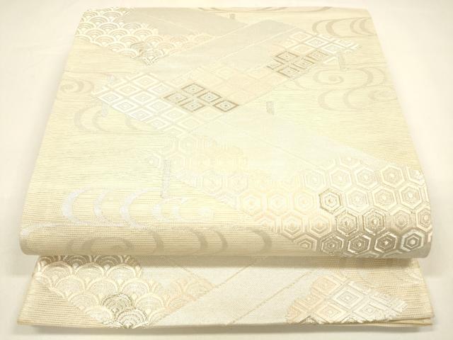 平和屋着物*夏物 六通柄袋帯 唐織 流水吉祥文 金銀糸 正絹 逸品 DAAY8441cm