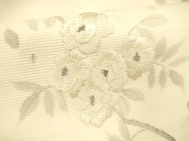 平和屋着物*夏物 九寸名古屋帯 作家物 手描き 刺繍 枝花文 金銀糸 正絹 逸品 DAAY8444cm