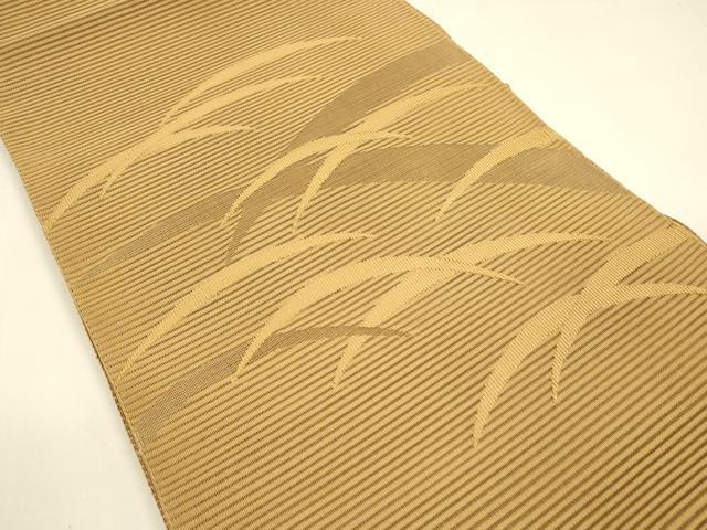 平和屋着物*夏物 絽綴れ 八寸名古屋帯 芝文 狐色 正絹 逸品 DAAY8498cm