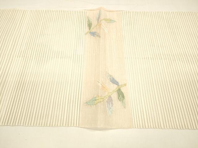 平和屋着物*夏物 絽綴れ 八寸名古屋帯 地紙草葉文 金銀糸 正絹 逸品 DAAY8510cm