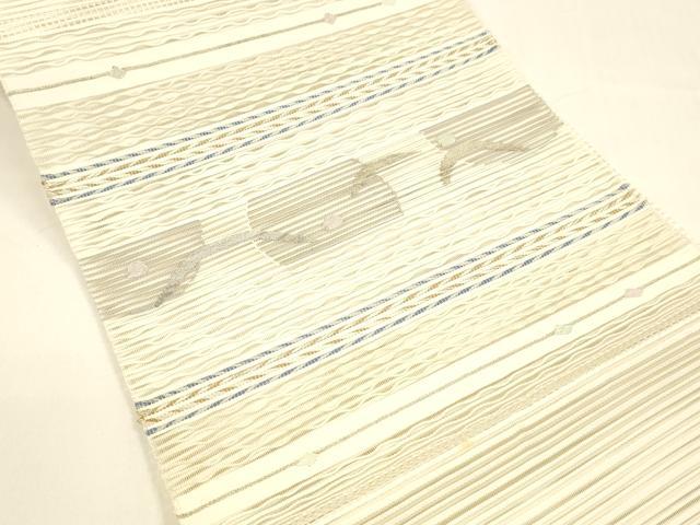 平和屋着物*夏物 絽綴れ 八寸名古屋帯 抽象文様 金銀糸 正絹 逸品 DAAY8515cm