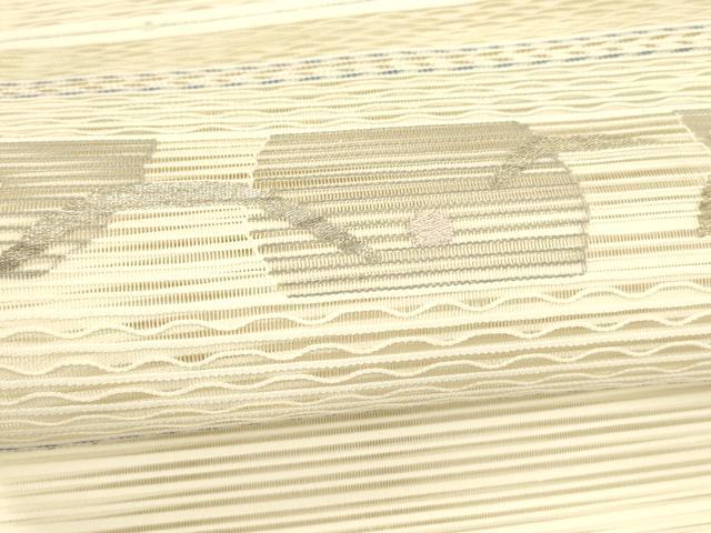 平和屋着物*夏物 絽綴れ 八寸名古屋帯 抽象文様 金銀糸 正絹 逸品 DAAY8515cm