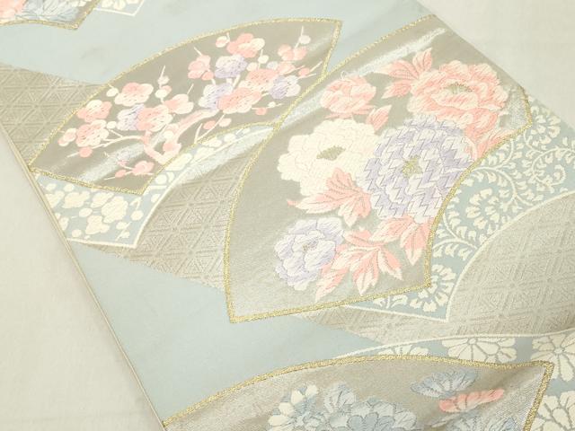 平和屋着物◎六通柄袋帯 唐織 地紙花文 金銀糸 正絹 逸品 DAAY8563cd
