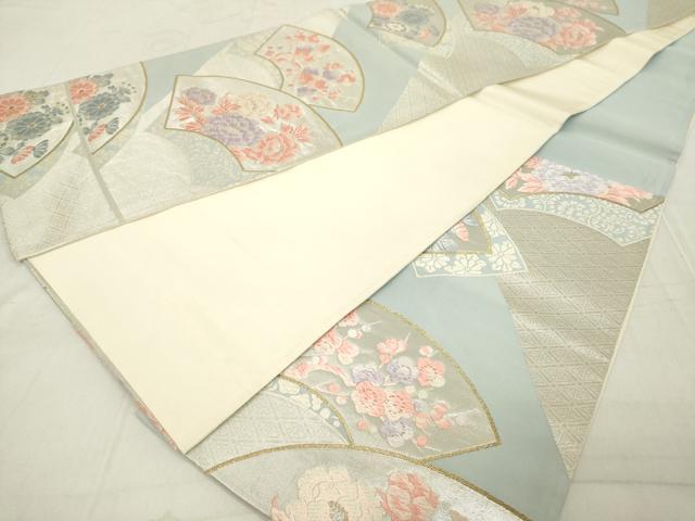 平和屋着物◎六通柄袋帯 唐織 地紙花文 金銀糸 正絹 逸品 DAAY8563cd