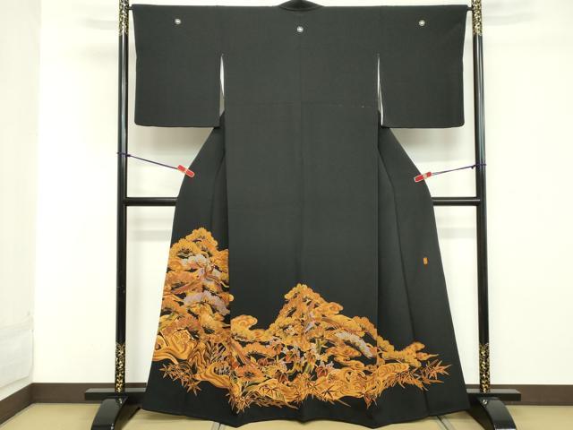 平和屋着物■豪華黒留袖 作家物 刺繍 花鳥文 暈し染め 正絹 逸品 DAAY8788cd