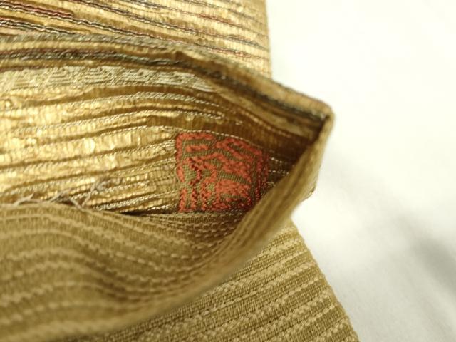 平和屋着物▼六通柄袋帯 作家物 霞文 金糸 正絹 逸品 DAAY9321az