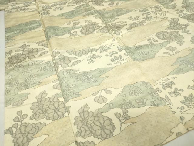 平和屋着物●上質な紬 霞取花文 正絹 逸品 DAAY9361az