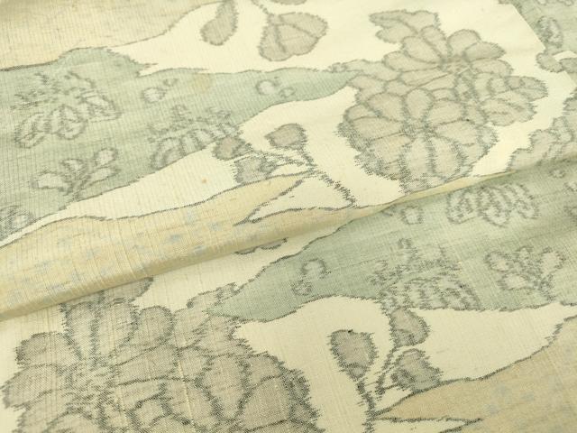 平和屋着物●上質な紬 霞取花文 正絹 逸品 DAAY9361az