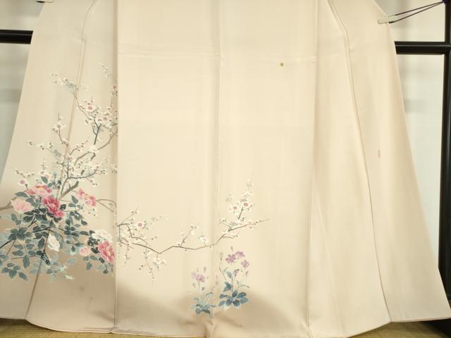 平和屋着物●訪問着 友禅 作家物 枝梅牡丹文 暈し染め 正絹 逸品 DAAY9381az