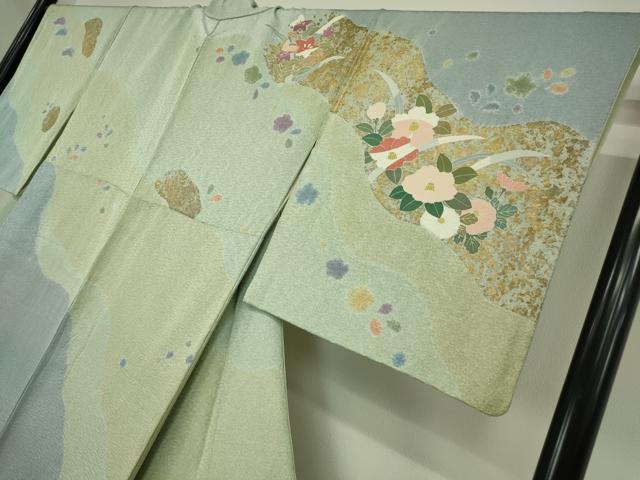 平和屋着物●訪問着 絞り 草花文 金銀彩 正絹 逸品 DAAY9385az