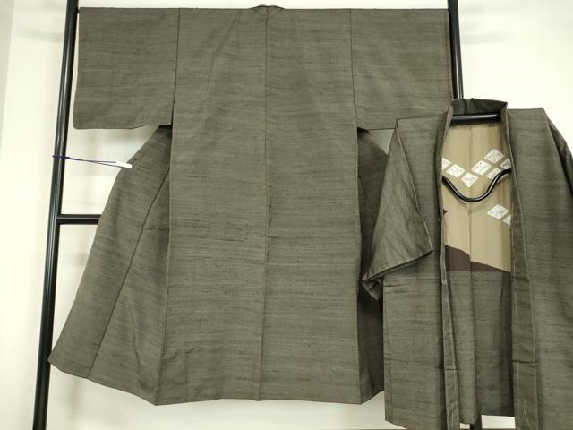平和屋着物●男性 紬 アンサンブル 霞文 正絹 逸品 DAAY9545az