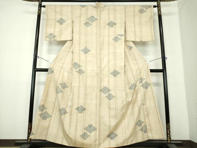 平和屋着物●上質な紬 松菱花間道 正絹 逸品 DAAZ0006ps