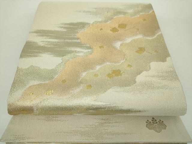 平和屋着物●綴れ 太鼓柄袋帯 霞文 金糸 正絹 逸品 DAAZ0078ps