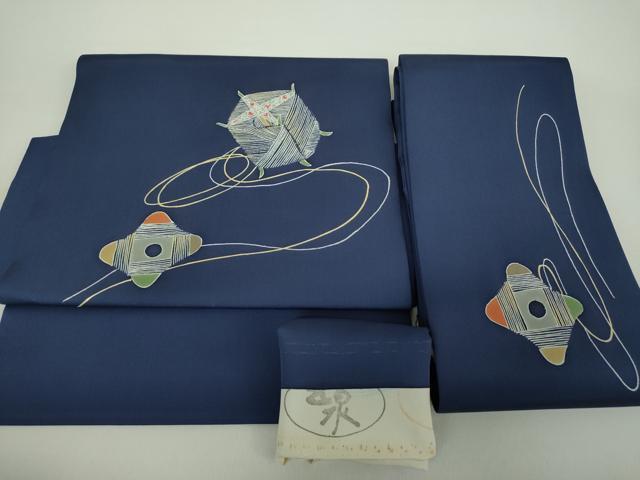 平和屋着物●塩瀬 つけ帯 糸車花文 金彩 五泉 反端付き 正絹 逸品 未使用 DAAZ0144ps