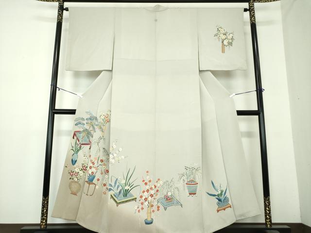 平和屋着物●訪問着 駒刺繍 飾花文 暈し染め 金彩 正絹 逸品 DAAZ0199ps