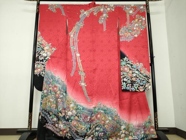 平和屋着物●豪華振袖 絞り 辻が花 暈し染め 金彩 正絹 逸品 DAAZ0202ps