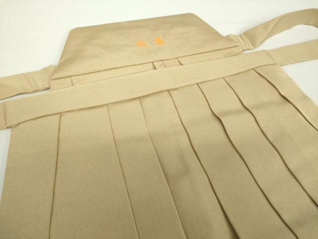 平和屋着物●男性 馬乗袴 縞 金糸 白橡色 正絹 逸品 DAAZ0237ps