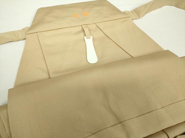 平和屋着物●男性 馬乗袴 縞 金糸 白橡色 正絹 逸品 DAAZ0237ps