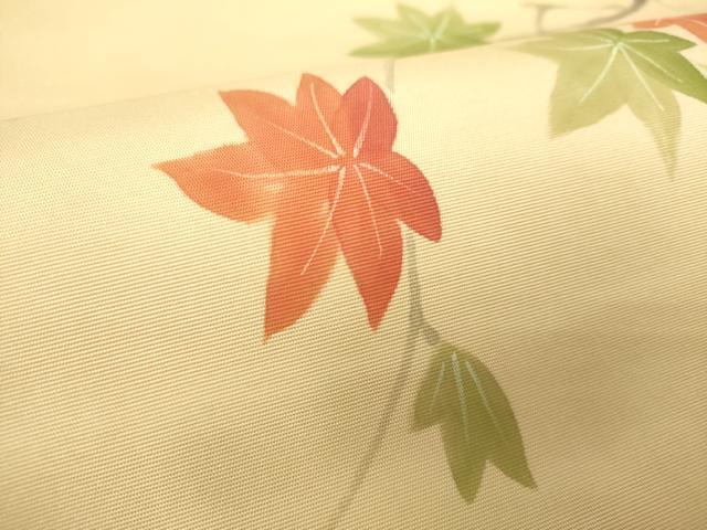 平和屋着物●塩瀬 つけ帯 手描き 楓 正絹 逸品 DAAZ0247ps