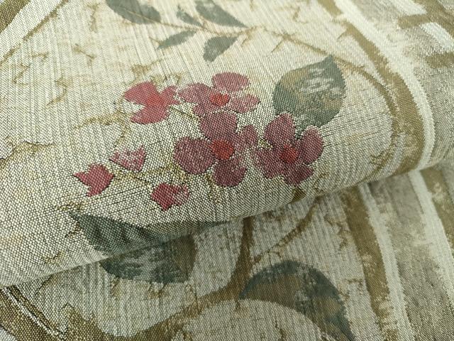 平和屋着物●本場筑前博多織 八寸名古屋帯 花間道 さが美扱い 証紙付き 正絹 逸品 未使用 DAAZ0270ps