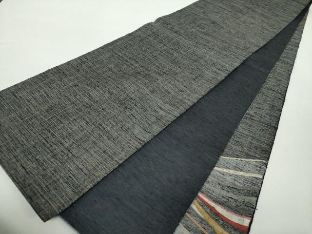 平和屋着物▽太鼓柄袋帯 スリーシーズン帯 春 夏 秋 紬地 霞文 正絹 逸品 DAAZ0429ps