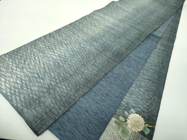 平和屋着物▽太鼓柄袋帯 スリーシーズン帯 春 夏 秋 すくい織 草花文 金彩 正絹 逸品 DAAZ0457ps