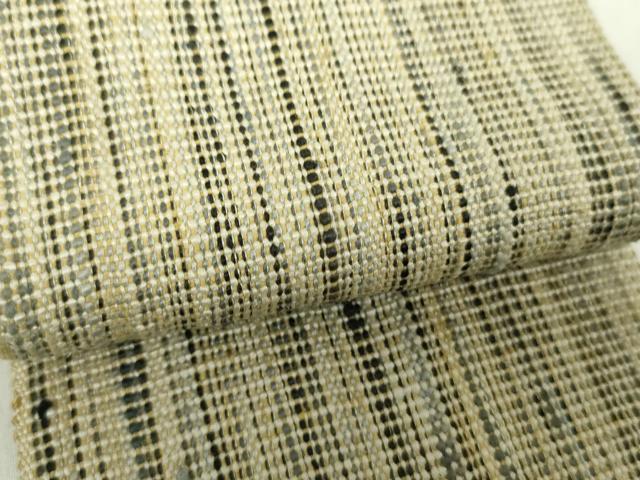 平和屋着物●男性 角帯 本真綿 縞 共箱付き 正絹 逸品 DAAZ0466ps