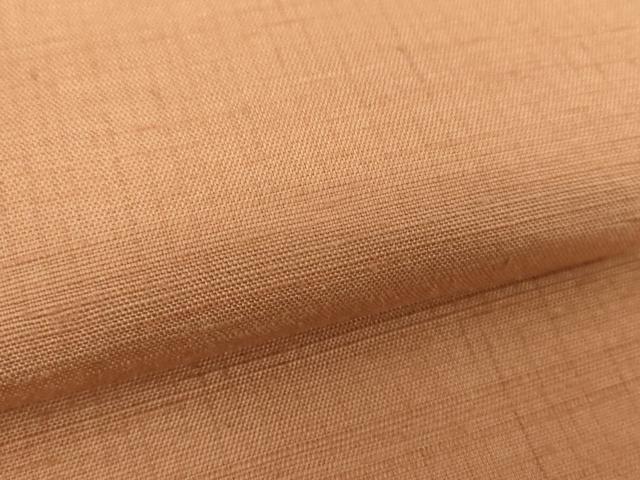 平和屋着物●結城紬 色無地 深支子色 正絹 逸品 DAAZ0539ps
