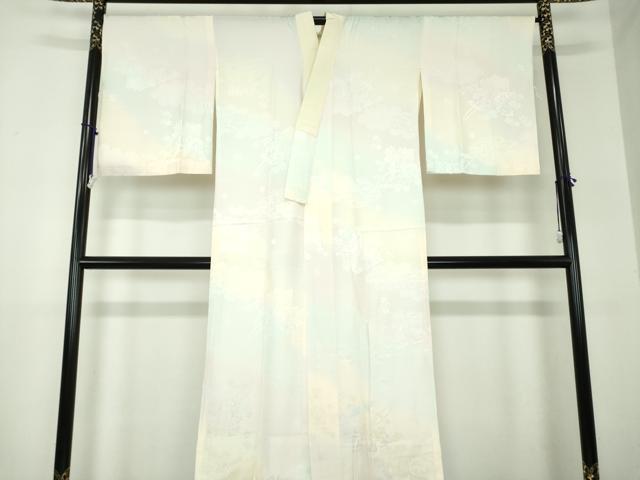 平和屋着物●上質な長襦袢 無双仕立て 御所車花地紋 暈し染め やまと誂製 正絹 逸品 DAAZ0587ps