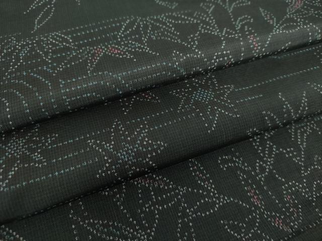 平和屋着物●上質な紬 草葉文 正絹 逸品 DAAZ0646ps