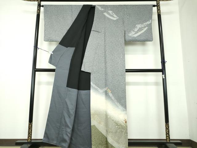 平和屋着物●訪問着 刺繍 草花文 金彩 正絹 逸品 DAAZ0680ps