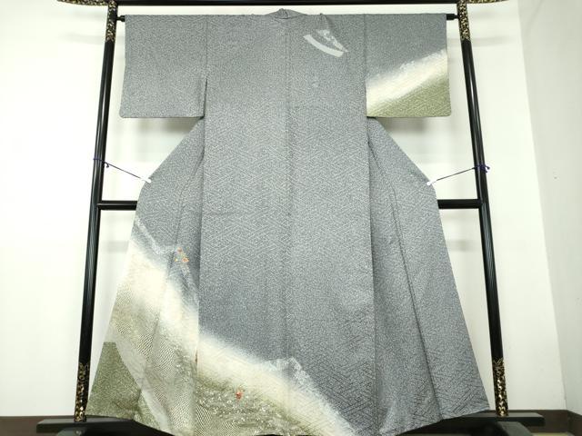 平和屋着物●訪問着 刺繍 草花文 金彩 正絹 逸品 DAAZ0680ps