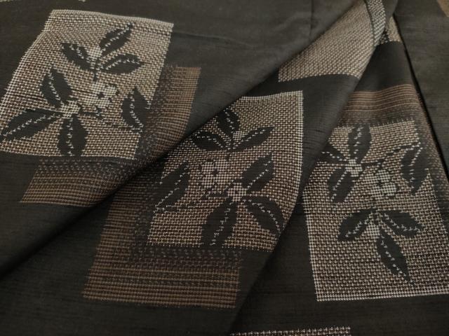 平和屋着物●上質な紬 色紙重ね花文 正絹 逸品 DAAZ0685ps