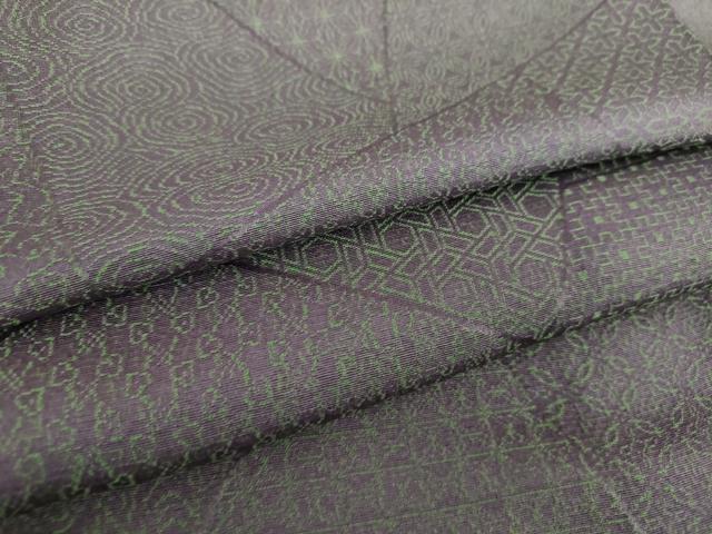 平和屋着物●上質な紬 切嵌花文 正絹 逸品 DAAZ0697ps
