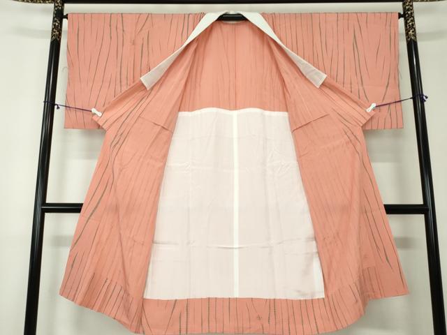 平和屋着物●上質な長襦袢 無双仕立て 絞り 変わり縞 正絹 逸品 DAAZ0707ps