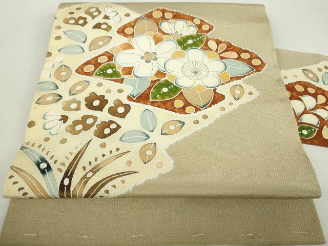 平和屋着物○九寸名古屋帯 辻が花 鬼しぼ縮緬 正絹 逸品 DAAZ0838ps